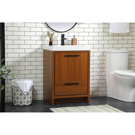 Elegant Decor 24 Inch Single Bathroom Vanity In Teak VF46024MTK